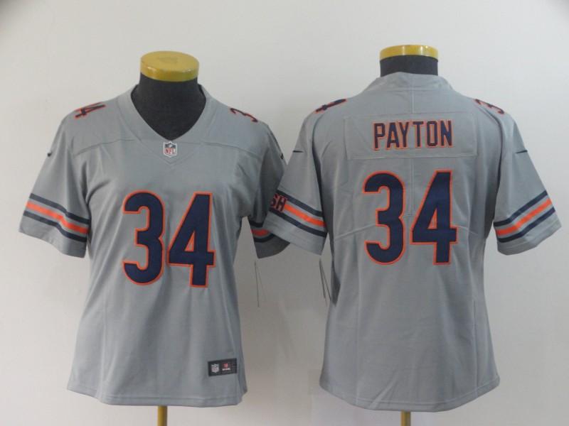 Women Chicago Bears #34 Payton Grey Nike Vapor Untouchable Limited NFL Jerseys